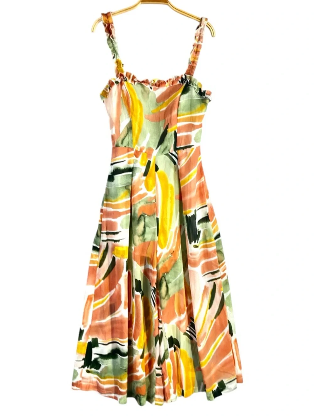 Petal And Pup Romini Jumpsuit In White, Paint/ Pastel/ Water Coloring Print Sz 4 - Picture 2 of 6